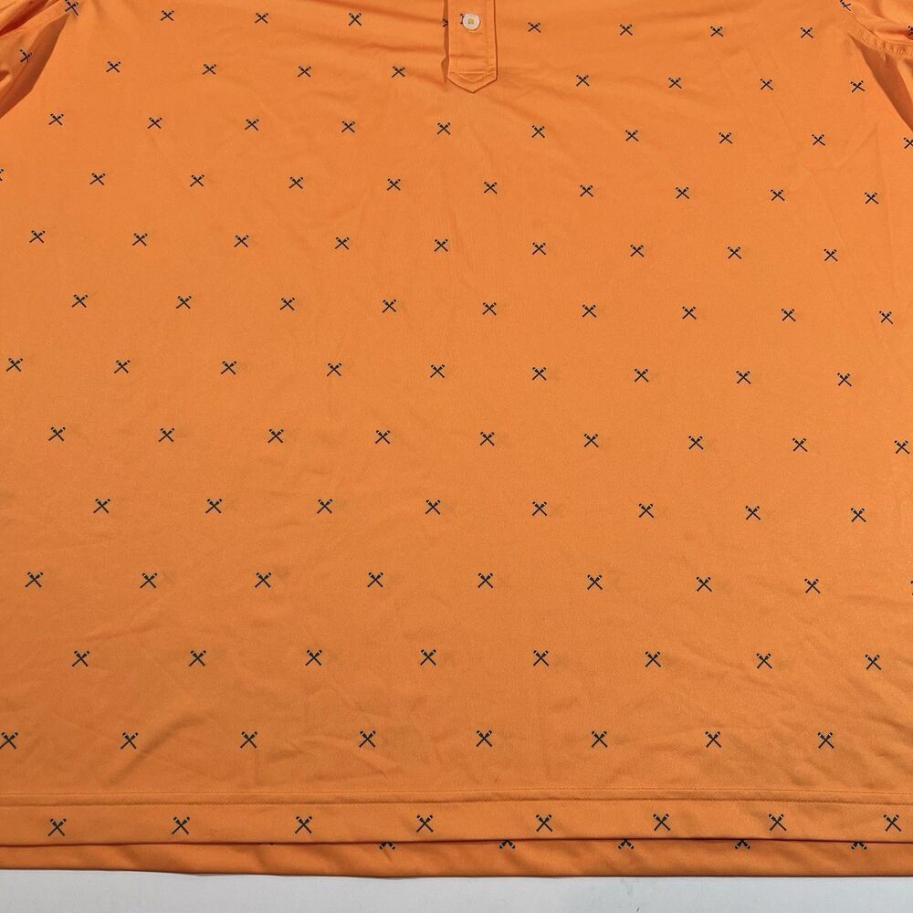 Donald Ross Sport Orange All Over Print Short Sleeve Golf Polo Shirt Men's XL - Picture 2 of 8